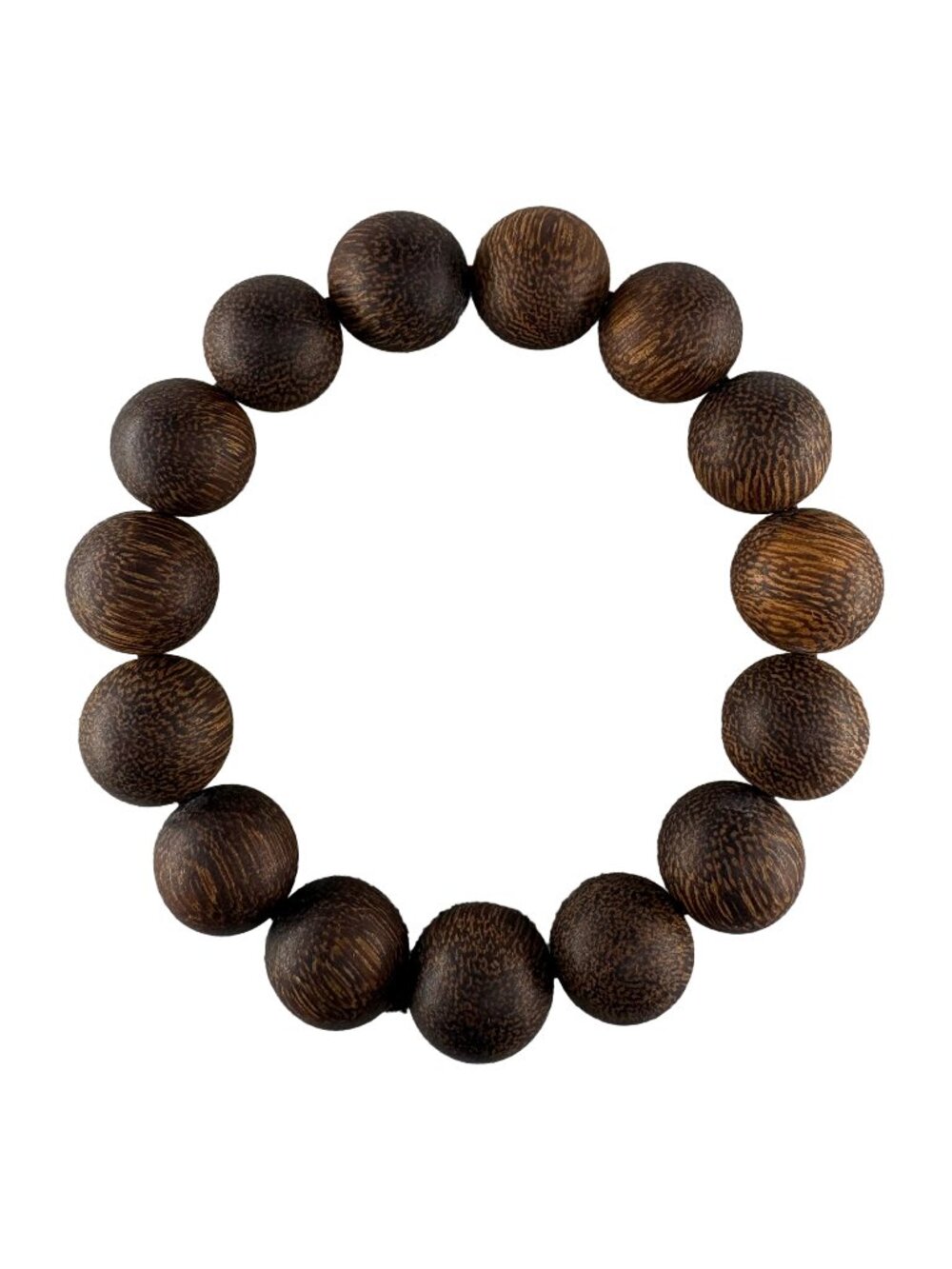 Dark Natural Agarwood 15mm Bead Bracelet Oud ChenXiang 23.7g